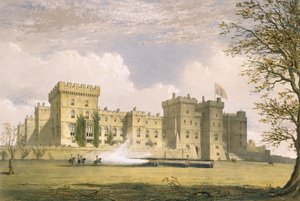 ウィンザー城の南東ビュー、「ウィンザーとその周辺の風景」、1838年（クロモリト）
